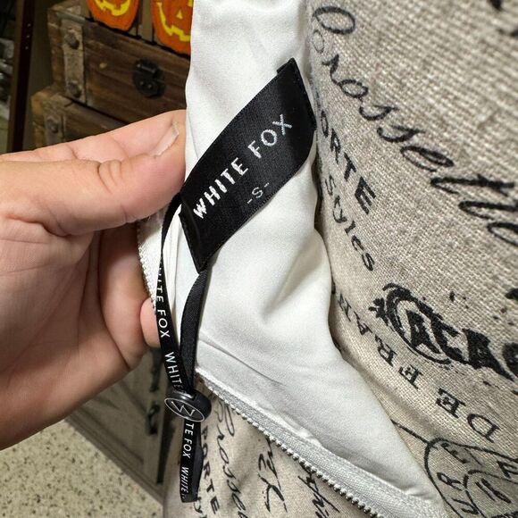 White Fox Cropped Bustier Corset Top Size Small Boning Zipper - Picture 8 of 8